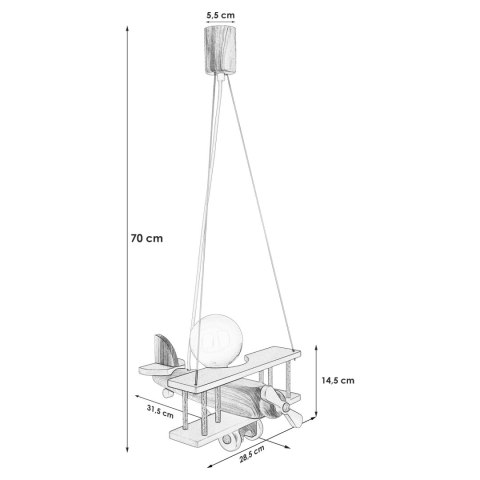 Lampa wisząca Samolot mały zielono-naturalny Lampa wisząca Samolot mały zielono-naturalny