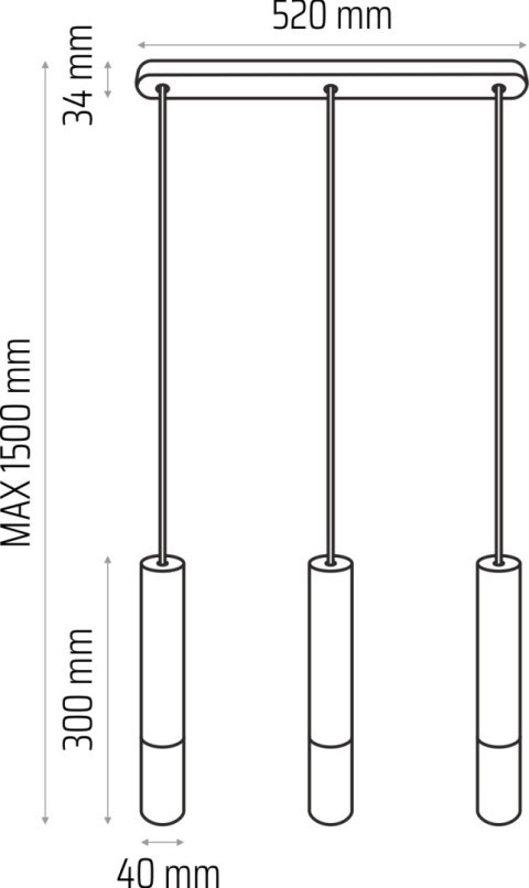 Lampa wisząca Madera2 klosz 3 pł czarny Lampa wisząca Madera2 klosz 3 pł czarny