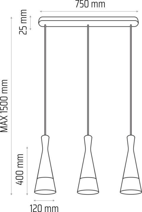 Lampa wisząca szara Vegas2 3pł Lampa wisząca szara Vegas2 3pł