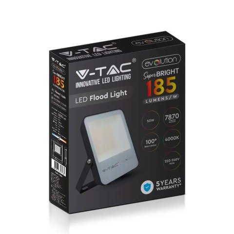 Projektor LED V-TAC 50W G8 Czarny 185Lm/W EVOLUTION VT-50185 6500K 7870lm 5 Lat Gwarancji Projektor LED V-TAC 50W G8 Czarny 185Lm/W EVOLUTION VT-50185 6500K 7870lm 5 Lat Gwarancji
