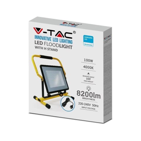 Projektor Przenośny LED V-TAC 100W SAMSUNG CHIP IP65 3mb VT-109 4000K 8200lm 5 Lat Gwarancji Projektor Przenośny LED V-TAC 100W SAMSUNG CHIP IP65 3mb VT-109 4000K 8200lm 5 Lat Gwarancji