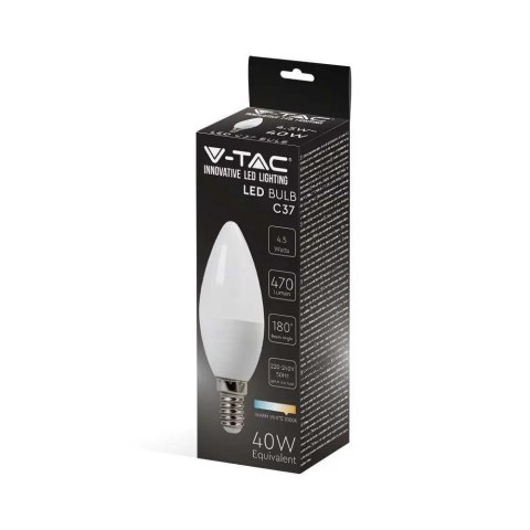 Żarówka LED V-TAC 4,5W E14 Świeczka VT-1855 6500K 470lm Żarówka LED V-TAC 4,5W E14 Świeczka VT-1855 6500K 470lm