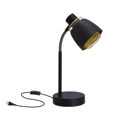 Aleksandria lampa stołowa czarny 1x40w e14 klosz czarny+złoty Aleksandria lampa stołowa czarny 1x40w e14 klosz czarny+złoty