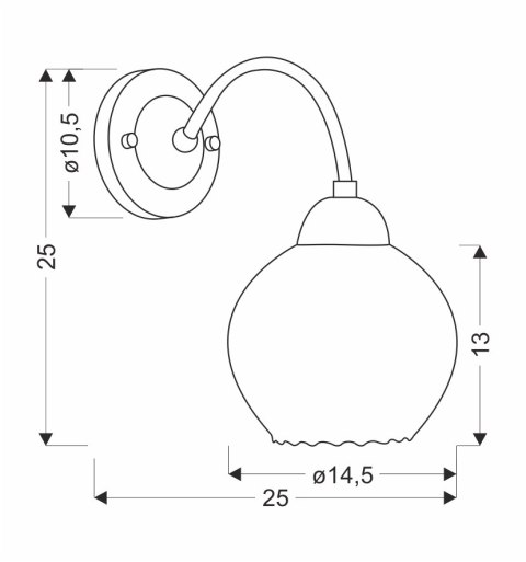 Baida lampa kinkiet satynowy 1x60w e27 klosz matowo transparentny Baida lampa kinkiet satynowy 1x60w e27 klosz matowo transparentny