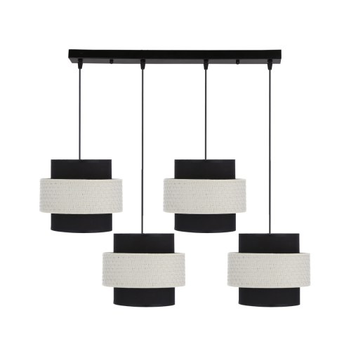 Benta lampa wisząca czarny 4x40w e27 abażur czarny+kremowy Benta lampa wisząca czarny 4x40w e27 abażur czarny+kremowy