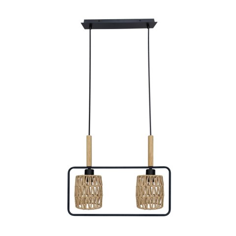 CROWN LAMPA WISZĄCA CZARNY 2X40W E27 ABAŻUR BEŻOWY CROWN LAMPA WISZĄCA CZARNY 2X40W E27 ABAŻUR BEŻOWY