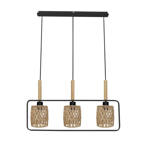 CROWN LAMPA WISZĄCA CZARNY 3X40W E27 ABAŻUR BEŻOWY CROWN LAMPA WISZĄCA CZARNY 3X40W E27 ABAŻUR BEŻOWY