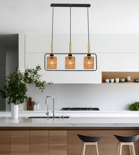 CROWN LAMPA WISZĄCA CZARNY 3X40W E27 ABAŻUR BEŻOWY CROWN LAMPA WISZĄCA CZARNY 3X40W E27 ABAŻUR BEŻOWY