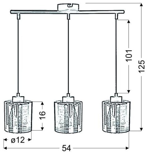 Cox zwis 3x60w e27 złoty Cox zwis 3x60w e27 złoty