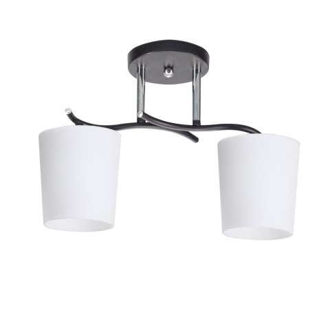 ESNYR LAMPA SUFITOWA CHROMOWY+CZARNY 2X40 E27 KLOSZ BIAŁY ESNYR LAMPA SUFITOWA CHROMOWY+CZARNY 2X40 E27 KLOSZ BIAŁY