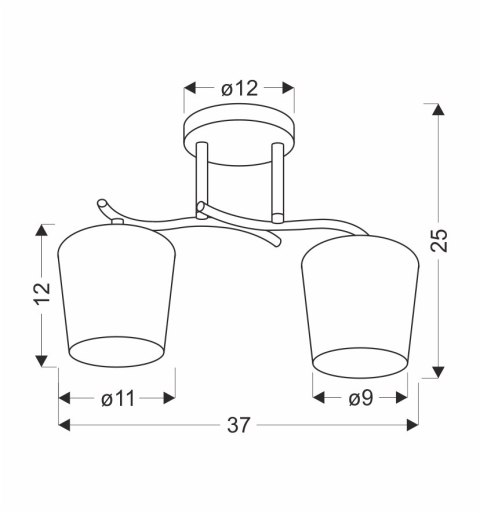 ESNYR LAMPA SUFITOWA CHROMOWY+CZARNY 2X40 E27 KLOSZ BIAŁY ESNYR LAMPA SUFITOWA CHROMOWY+CZARNY 2X40 E27 KLOSZ BIAŁY