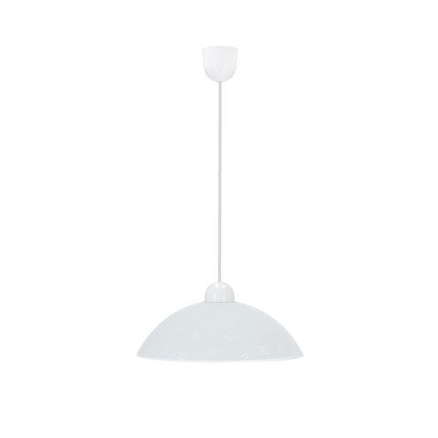 FANUSA LAMPA WISZĄCA 1X60W E27 KLOSZ BIAŁY Z WZOREM FANUSA LAMPA WISZĄCA 1X60W E27 KLOSZ BIAŁY Z WZOREM