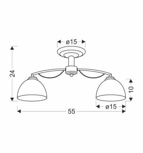 FILONA LAMPA SUFITOWA CHROMOWY 2X40 E27 KLOSZ BIAŁY FILONA LAMPA SUFITOWA CHROMOWY 2X40 E27 KLOSZ BIAŁY