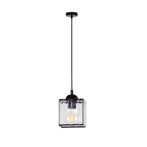 GLASSIA LAMPA WISZĄCA CZARNY 1X40 E27 KLOSZ CZARNY+KRYSZTAŁY BEZBARWNE GLASSIA LAMPA WISZĄCA CZARNY 1X40 E27 KLOSZ CZARNY+KRYSZTAŁY BEZBARWNE