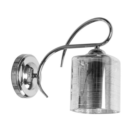 ITALO LAMPA KINKIET CHROMOWY 1X40W E27 KLOSZ SREBRNY ITALO LAMPA KINKIET CHROMOWY 1X40W E27 KLOSZ SREBRNY