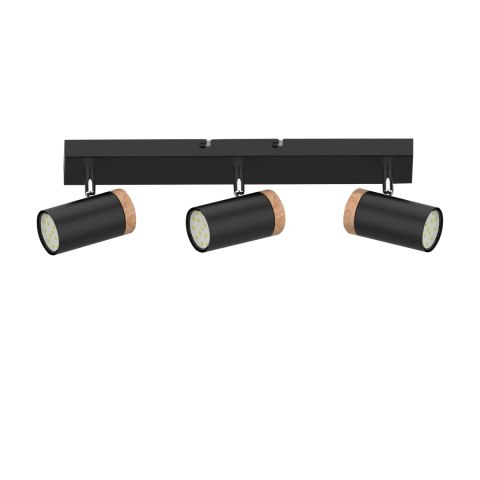 LAGOS LAMPA SUFITOWA CZARNY 3X15W GU10 KLOSZ CZARNY+DREWNIANY LAGOS LAMPA SUFITOWA CZARNY 3X15W GU10 KLOSZ CZARNY+DREWNIANY
