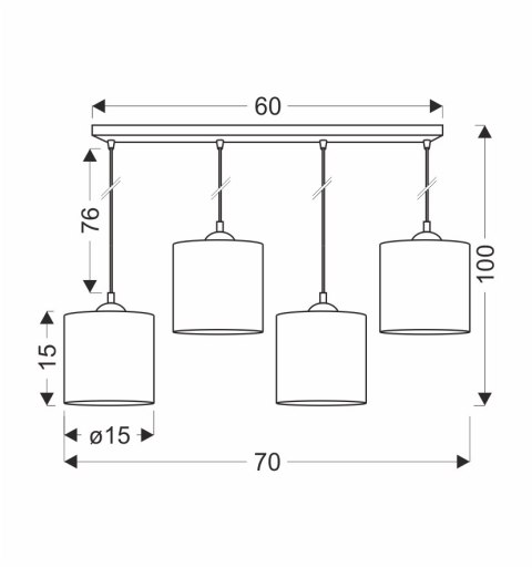 LEGNO LAMPA WISZĄCA CZARNY 15 4X40W E27 ABAŻUR ORZECHOWY LEGNO LAMPA WISZĄCA CZARNY 15 4X40W E27 ABAŻUR ORZECHOWY