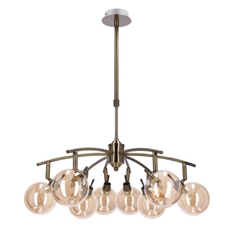 Lentini lampa wisząca patynowy 8x40w g9 klosz bursztynowy Lentini lampa wisząca patynowy 8x40w g9 klosz bursztynowy