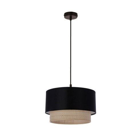 SFERIA LAMPA WISZĄCA CZARNY 1X60 E27 ABAŻUR CZARNY+BEŻOWY SFERIA LAMPA WISZĄCA CZARNY 1X60 E27 ABAŻUR CZARNY+BEŻOWY