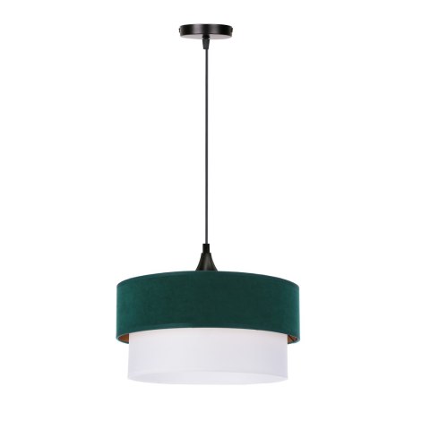 Sinagra lampa wisząca czarny 1x60 e27 abażur duo 35+30 but.zieleń\zloto+ biały Sinagra lampa wisząca czarny 1x60 e27 abażur duo 35+30 but.zieleń\zloto+ biały