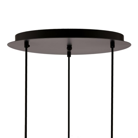 Spiega lampa wisząca talerz czarny+mosiężny 3x60w e27 klosz dymiony