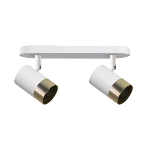 TOBI LAMPA SUFITOWA LISTWA BIAŁY 2X15W GU10 KLOSZ BIAŁY+ZŁOTY TOBI LAMPA SUFITOWA LISTWA BIAŁY 2X15W GU10 KLOSZ BIAŁY+ZŁOTY