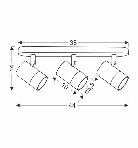 TOBI LAMPA SUFITOWA LISTWA BIAŁY 3X15W GU10 KLOSZ BIAŁY+ZŁOTY TOBI LAMPA SUFITOWA LISTWA BIAŁY 3X15W GU10 KLOSZ BIAŁY+ZŁOTY
