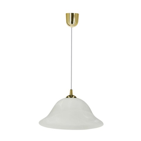 VERA LAMPA WISZĄCA ZŁOTY 1X60W E27 KLOSZ ALABASTROWY VERA LAMPA WISZĄCA ZŁOTY 1X60W E27 KLOSZ ALABASTROWY