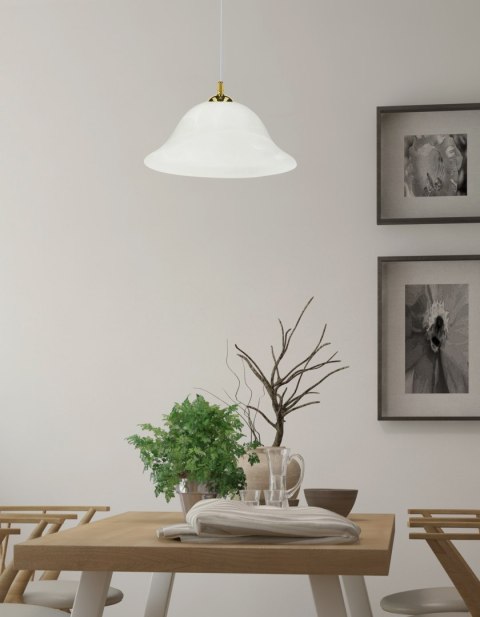 VERA LAMPA WISZĄCA ZŁOTY 1X60W E27 KLOSZ ALABASTROWY VERA LAMPA WISZĄCA ZŁOTY 1X60W E27 KLOSZ ALABASTROWY