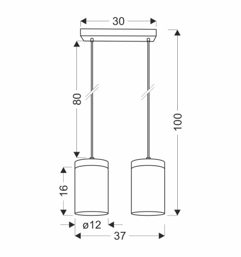 WELS LAMPA WISZĄCA CZARNY+DREWNIANY 2X40 E27 KLOSZ DYMIONY WELS LAMPA WISZĄCA CZARNY+DREWNIANY 2X40 E27 KLOSZ DYMIONY