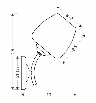 ZINA LAMPA KINKIET PATYNOWY 1X40 E27 KLOSZ BIAŁY