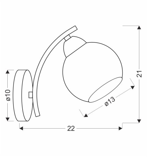 AMOS Lampa kinkiet złoty 1x40W E27 klosz biały AMOS Lampa kinkiet złoty 1x40W E27 klosz biały