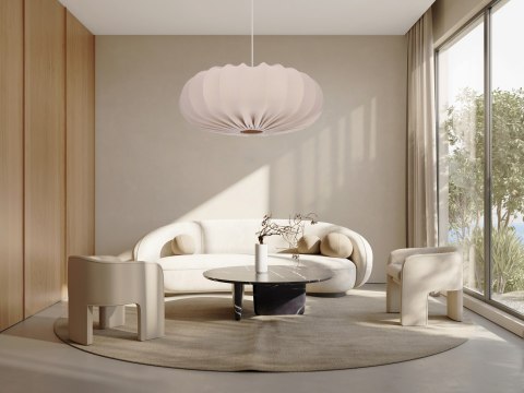 CAFEE' lampa wisz¹ca 66cm bia³y 1x40W E27 aba¿ur frappe