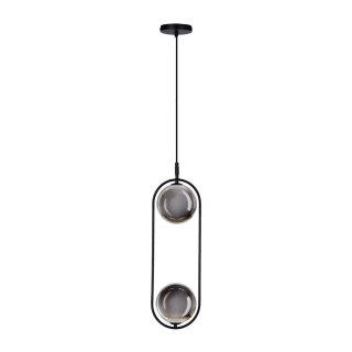 CORDEL zwis 2x28W G9 czarny, klosze grafitowe