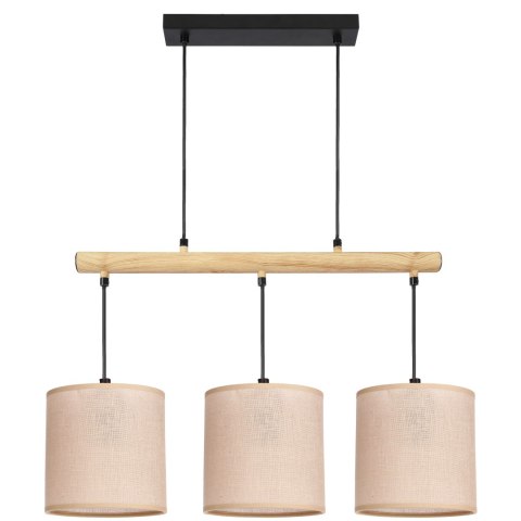 Combi lampa wisząca czarny 3x60W E27 abażur beżowy Combi lampa wisząca czarny 3x60W E27 abażur beżowy