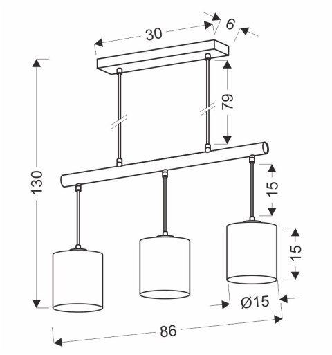 Combi lampa wisząca czarny 3x60W E27 abażur beżowy Combi lampa wisząca czarny 3x60W E27 abażur beżowy