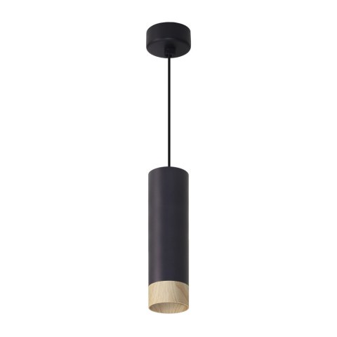Conti lampa wisząca czarny 1x15W GU10 klosz czarny+drewniany Conti lampa wisząca czarny 1x15W GU10 klosz czarny+drewniany