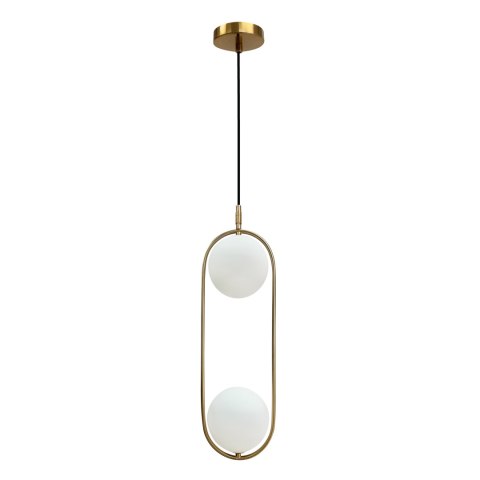 Cordel lampa wisząca złoty szczotkowany 2x28W G9 klosz biały Cordel lampa wisząca złoty szczotkowany 2x28W G9 klosz biały