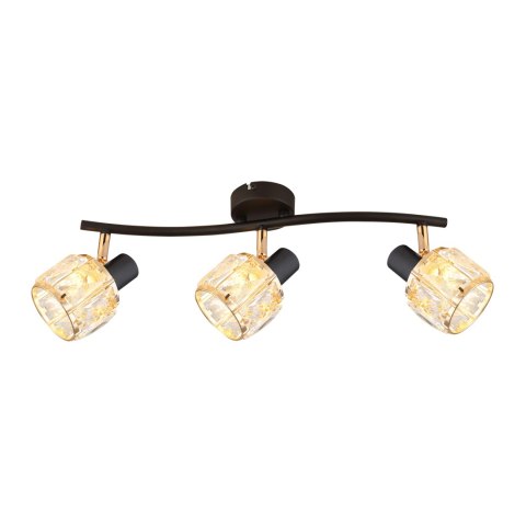 Dubai lampa sufitowa listwa czarny 3x40W E14 klosz różowy złoty kryszt transp Dubai lampa sufitowa listwa czarny 3x40W E14 klosz różowy złoty kryszt transp