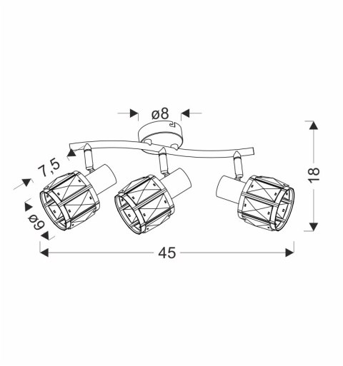 Dubai lampa sufitowa listwa czarny 3x40W E14 klosz różowy złoty kryszt transp Dubai lampa sufitowa listwa czarny 3x40W E14 klosz różowy złoty kryszt transp