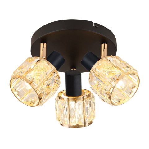 Dubai lampa sufitowa plafon czarny 3x40W E14 klosz różowy złoty kryszt transp Dubai lampa sufitowa plafon czarny 3x40W E14 klosz różowy złoty kryszt transp