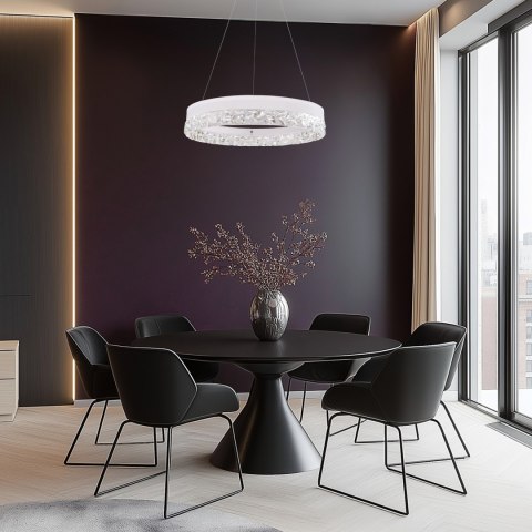 FROZI lampa wisząca biały 32W LED 3000K kryształki bezbarwne FROZI lampa wisząca biały 32W LED 3000K kryształki bezbarwne