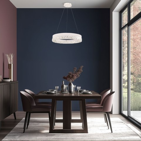 FROZI lampa wisząca biały 32W LED 3000K kryształki bezbarwne FROZI lampa wisząca biały 32W LED 3000K kryształki bezbarwne