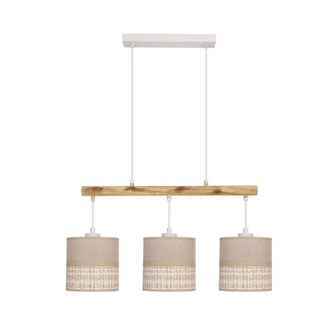 Izotto lampa wisząca biały 3x60W E27 abażur beżowy Izotto lampa wisząca biały 3x60W E27 abażur beżowy
