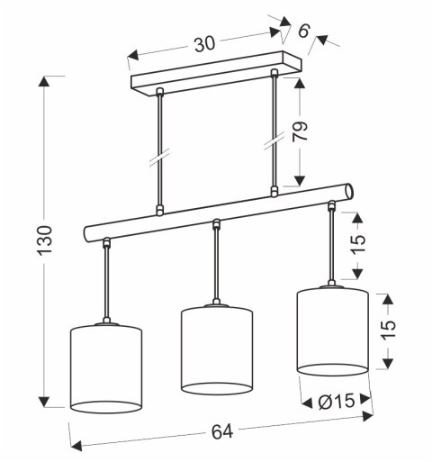 Izotto lampa wisząca biały 3x60W E27 abażur beżowy Izotto lampa wisząca biały 3x60W E27 abażur beżowy