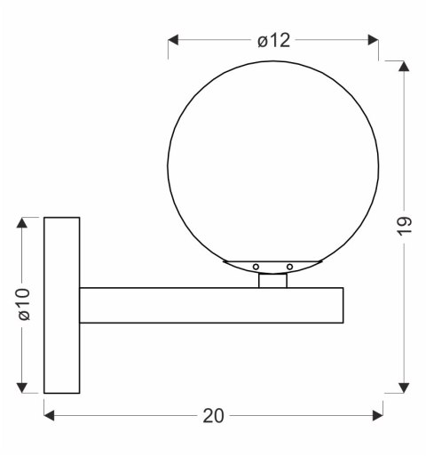 Kama lampa kinkiet czarny+złoty 1x28 G9 klosz grafitowy Kama lampa kinkiet czarny+złoty 1x28 G9 klosz grafitowy