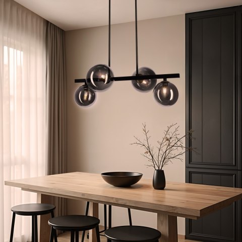 Kama lampa wisząca czarny+złoty 4x28W G9 klosz grafitowy Kama lampa wisząca czarny+złoty 4x28W G9 klosz grafitowy