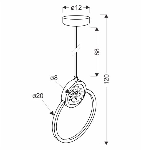 LACRIMA lampa wiszaca 20cm czarny 15W LED 3000K maskownica biała LACRIMA lampa wiszaca 20cm czarny 15W LED 3000K maskownica biała