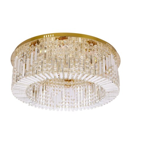MARANGA lampa sufitowa plafon złoty 10x10W E14 kryształy bezbarwne MARANGA lampa sufitowa plafon złoty 10x10W E14 kryształy bezbarwne