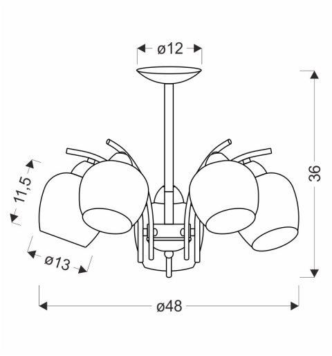 MERRA lampa wiszaca czarny 5x40W E27 klosz bursztynowy MERRA lampa wiszaca czarny 5x40W E27 klosz bursztynowy